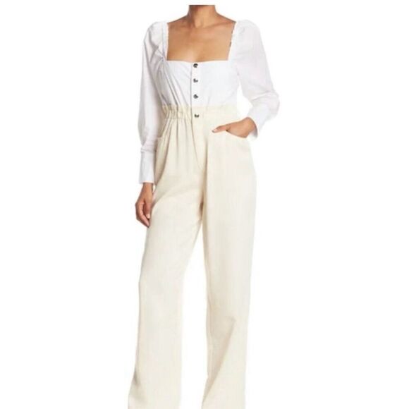 NWT WE WORE WHAT Ivory/Cream Jumpsuit XS